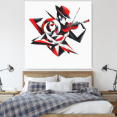 Toile Couple abstrait avec violon (Insitu(Chambre))