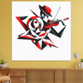 Toile Couple abstrait avec violon (Insitu(Salon))