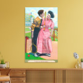 Toile Couple avec Tennis GearMême vieille raquette (Insitu(Salon))