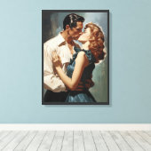 Toile Couple de baiser vintage (Insitu (Plancher de Bois))