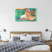 Toile Couple de dessin avec vélo de tennis (Insitu(Chambre))