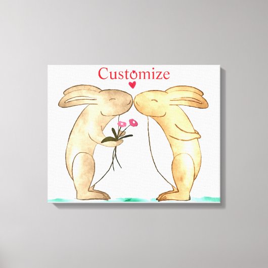 Toile Couple de lapins s'embrassant Thunder_Cove (Recto)