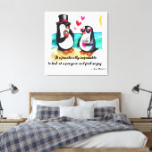 Toile Couple de pingouin drôle, Animaux en amour (Insitu(Chambre))