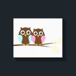 Toile Couple d'hibou sur une branche<br><div class="desc">.</div>