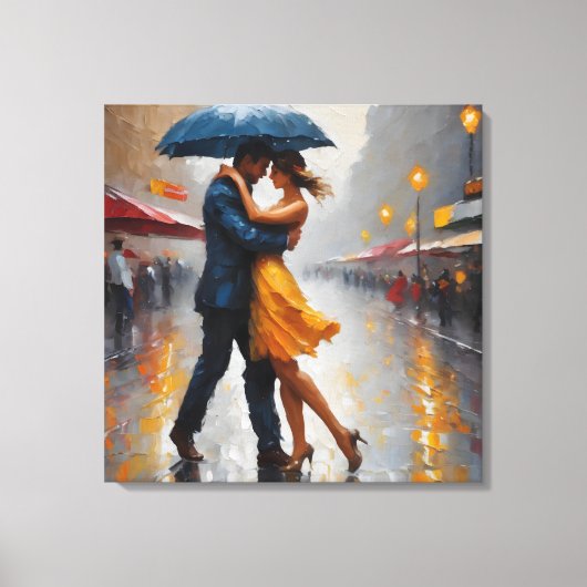 Toile Couple en art de pluie (Recto)