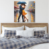 Toile Couple en art de pluie (Insitu(Chambre))