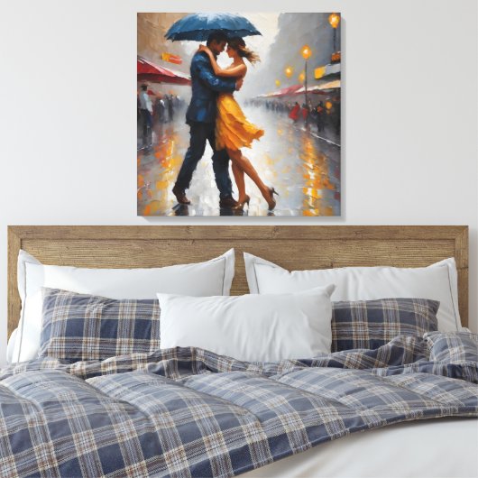 Toile Couple en art de pluie (Insitu(Chambre))