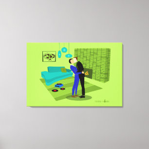 Toile Couple gay rétro amoureux