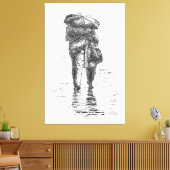 Toile Couple marchant sous la pluie (Insitu(Salon))