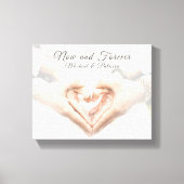 Toile Couple Noms "Now & Forever" Texte photo élégant (Recto)