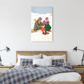 Toile Couple prenant une pause patinage sur glace (Insitu(Chambre))