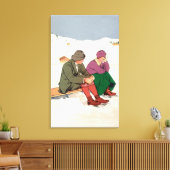 Toile Couple prenant une pause patinage sur glace (Insitu(Salon))