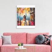 Toile "Couple romantique embrassant devant la Tour Eiffe (Insitu(Salon))