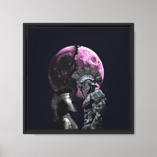 Toile Couple spartiate avec Imaginaire de lune rose