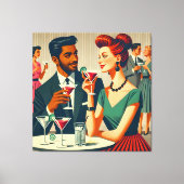 Toile Couples de fête cocktail de milieu de siècle - Pre (Recto)
