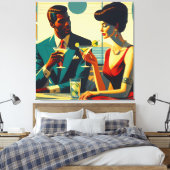Toile Couples de Fête de Cocktail de Milieu de Siècle - (Insitu(Chambre))