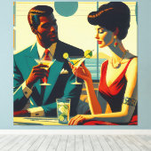 Toile Couples de Fête de Cocktail de Milieu de Siècle - (Insitu (Plancher de Bois))
