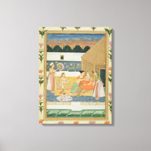 Toile Couples sur une terrasse au coucher du soleil, du