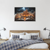 Toile Cour de château de conte de Noël au clair de lune (Insitu(Chambre))