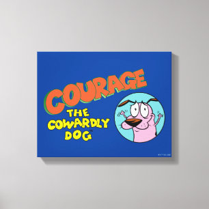 Toile Courage du chien lâché Afficher le logo