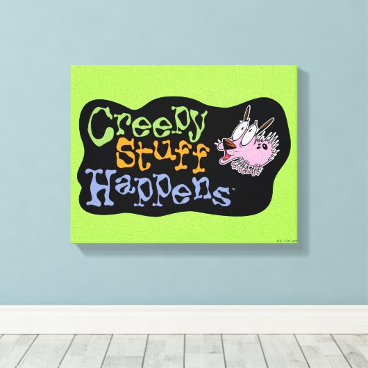 Toile Courage du chien lâché | Déplaisant des événements (Insitu (Plancher de Bois))