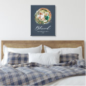Toile Courbe feuillue moderne stylisée écriture bénite (Insitu(Chambre))