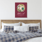 Toile Courbe feuillue moderne stylisée écriture bénite (Insitu(Chambre))