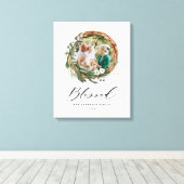 Toile Courbe feuillue moderne stylisée écriture bénite (Insitu (Plancher de Bois))