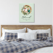 Toile Courbe feuillue moderne stylisée écriture bénite (Insitu(Chambre))