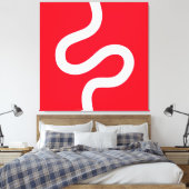 Toile Courbée 02 - Blanc sur rouge (Insitu(Chambre))