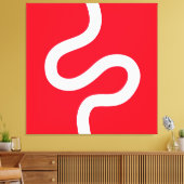Toile Courbée 02 - Blanc sur rouge (Insitu(Salon))