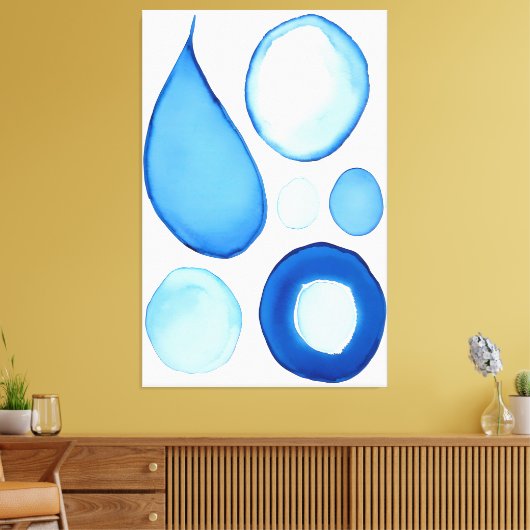 Toile Courbes Azure Serene Abstraites (Insitu(Salon))