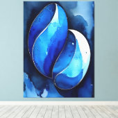 Toile Courbes de cobalt marin (Insitu (Plancher de Bois))