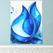 Toile Courbes d'Indigo reposantes (Insitu (Plancher de Bois))