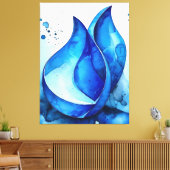 Toile Courbes d'Indigo reposantes (Insitu(Salon))