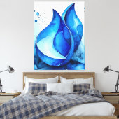 Toile Courbes d'Indigo reposantes (Insitu(Chambre))