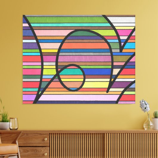 Toile Courbes noires Abstraites à flux multiple (Insitu(Salon))