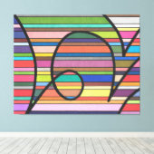 Toile Courbes noires Abstraites à flux multiple (Insitu (Plancher de Bois))