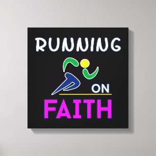Toile Courir sur la foi Christian Runner