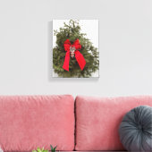 Toile Couronne de Noël avec Bow rouge (Insitu(Salon))