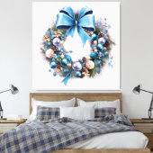 Toile Couronne de Noël bleue avec Bow (Insitu(Chambre))