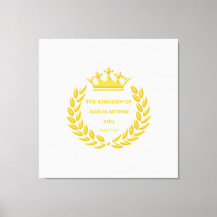 Toile Couronne d'or & Verset biblique du Royaume de Dieu