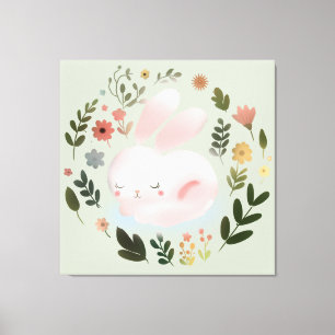 Toile Couronne florale de Pâques mignonne aux couleurs p