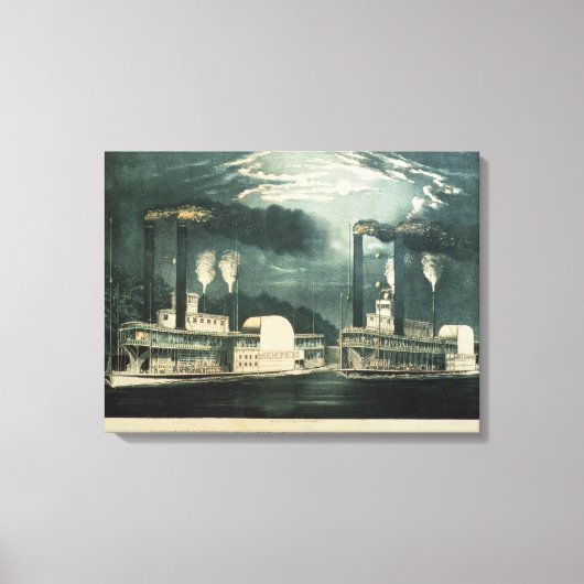 Toile Course de minuit sur le Mississippi, 1875 (Recto)