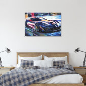 Toile Course de voitures de sport dynamiques dans un sty (Insitu(Chambre))