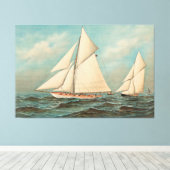 Toile Course Nautique Vintage Yachts #1 (Insitu (Plancher de Bois))