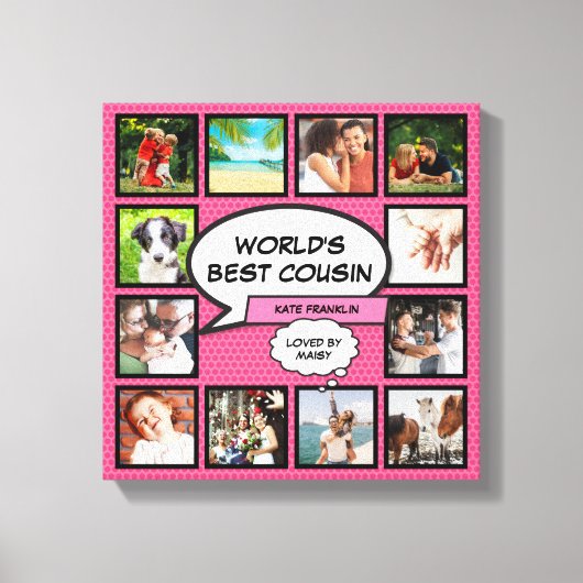 Toile Cousin Fun Girly Rose Cool Comic Photo Collage (Recto)