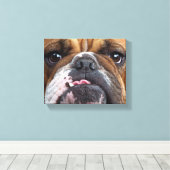 Toile Coussin de jet de Bouledogue Anglais (Insitu (Plancher de Bois))