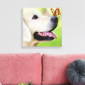 Toile Coussin décoratif Labrador et papillon (Insitu(Salon))