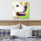 Toile Coussin décoratif Labrador et papillon (Insitu(Chambre))